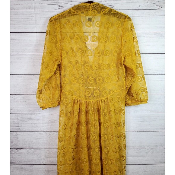 Elestory Enchanted Lace Embroidered Floral Maxi See Through Dress Size XL NWT - Picture 7 of 9